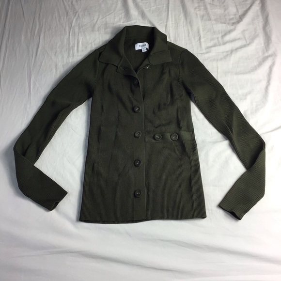 Pistola Kealy Rib Cardigan Size Small In Dark olive - Picture 5 of 7